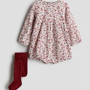 H&M Floral Red and White Kids Matching Set